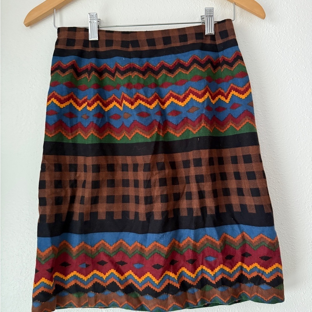 Vintage Breeches Wrap Skirt Aztec Southwestern Bohemian Sz 4 Made In USA - Picture 4 of 9
